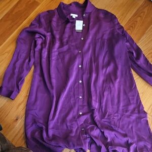 J. Jill Rich Purple Shirt Dress